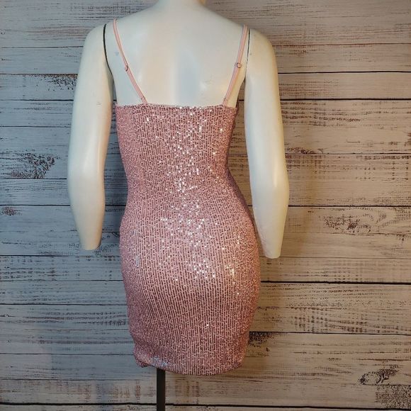 Fashion Nova Start The Show Sequin Dress- Rose Gold - Picture 8 of 16